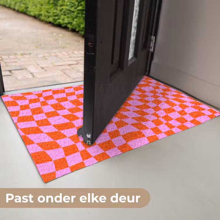Blokken - Roze - Rood - Patroon Deurmat klein 898 -USP_NL