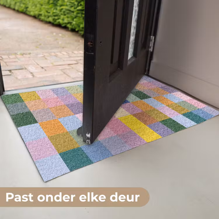 Blokken - Vierkant - Patroon - Gekleurd Deurmat klein -USP_NL