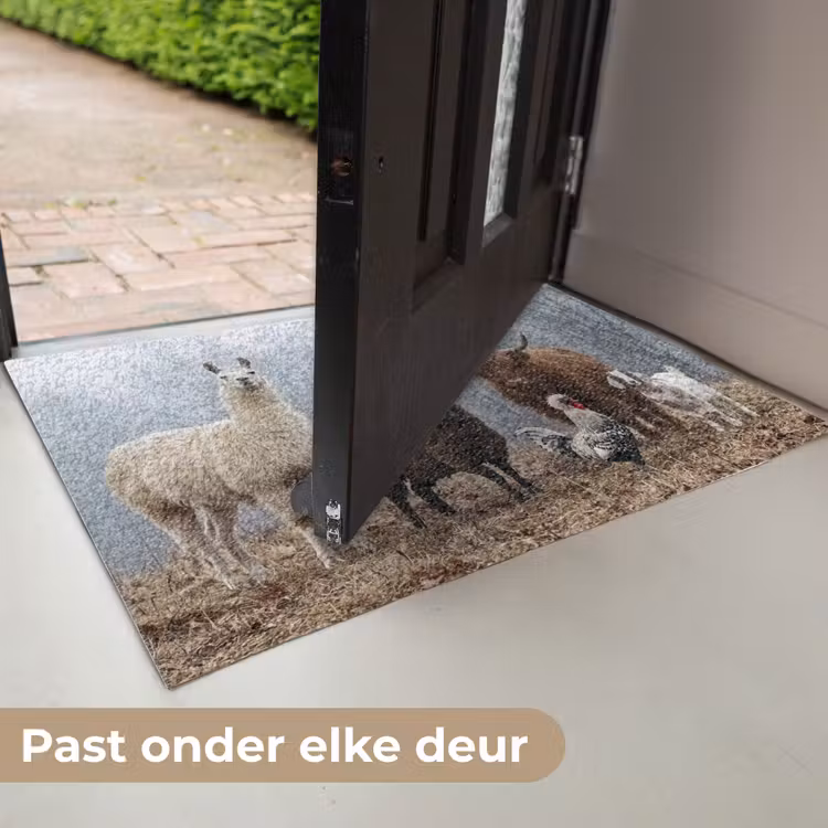 Boerderijdieren - Groep - Mist - Natuur - Rustiek Deurmat klein -USP_NL