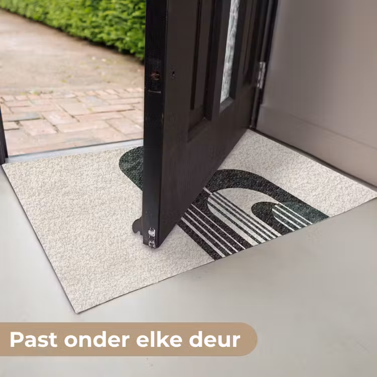 Bogen - Donkergroen - Lijnen Deurmat klein -USP_NL
