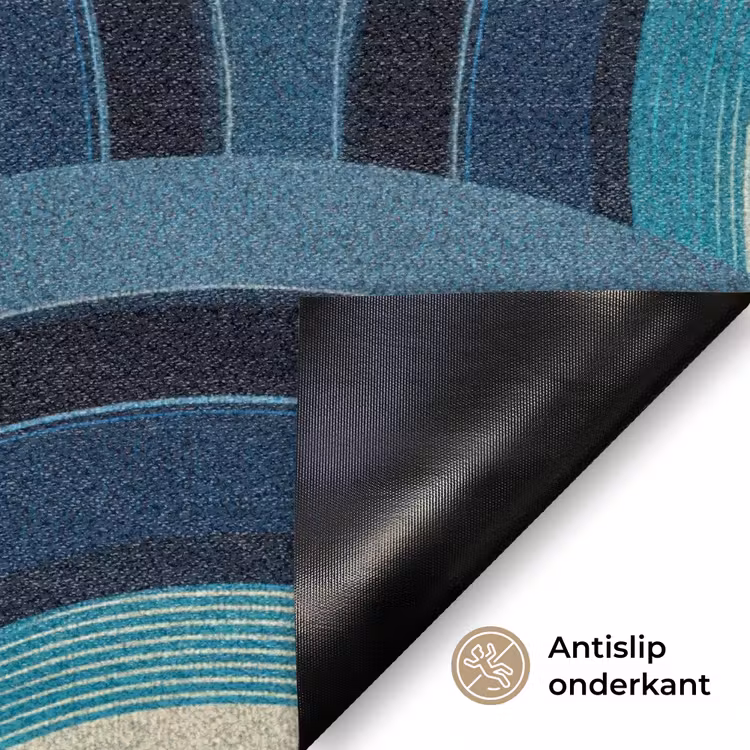 Bogen - Geometrisch - Patroon - Blauw - Retro Deurmat klein 898 -antislip_NL