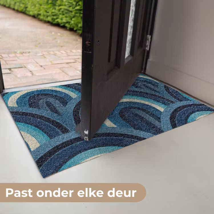 Bogen - Geometrisch - Patroon - Blauw - Retro Deurmat klein 898 -USP_NL