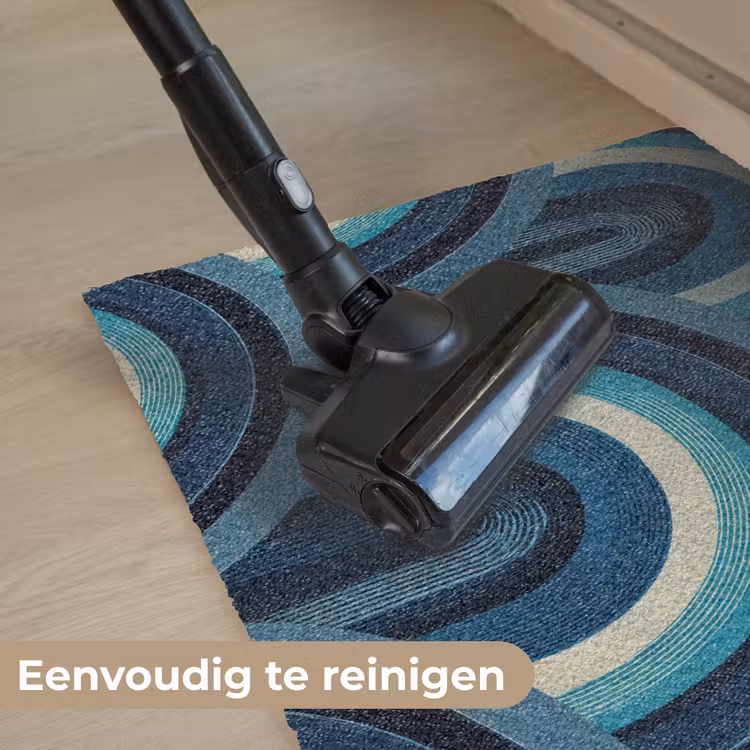 Bogen - Geometrisch - Patroon - Blauw - Retro Deurmat klein 898 -reinigen_NL