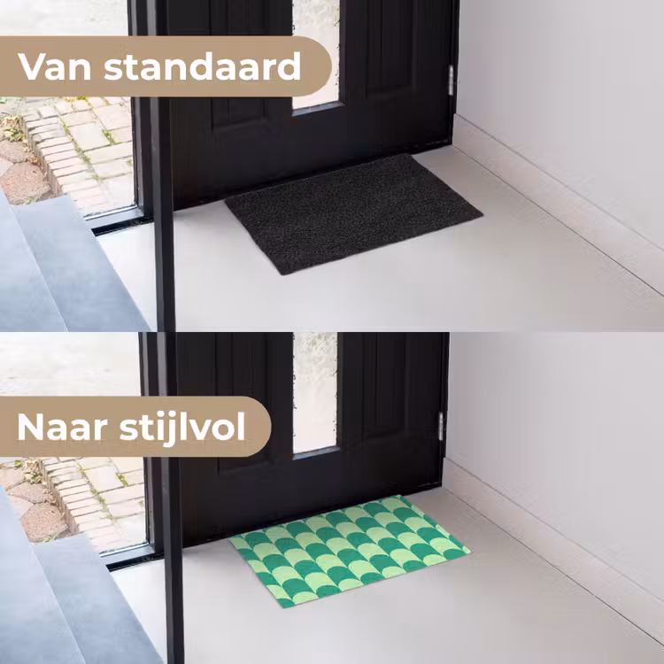 Bogen - Groen - Gestapeld Deurmat klein 898 -voor-na_NL