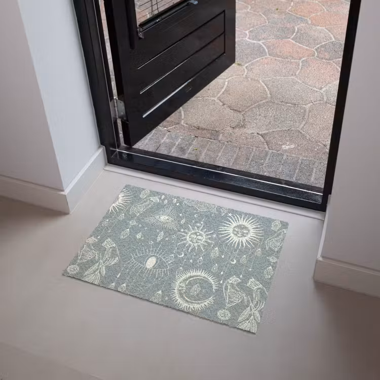 Boho - Print - Blauw - Zon - Ogen - Zen Deurmat klein -sfeer5