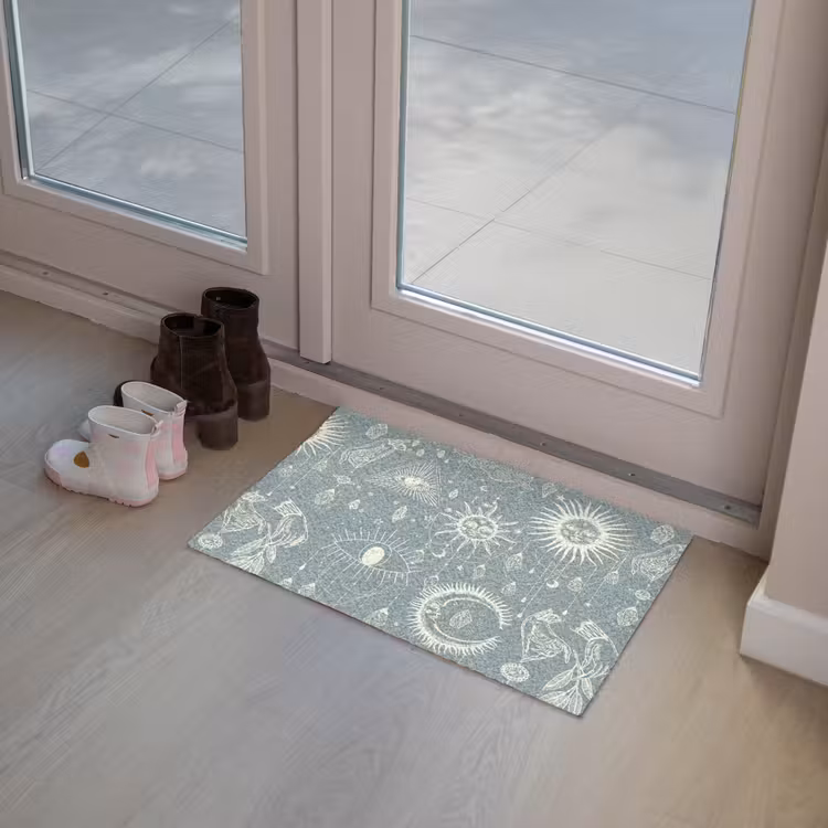 Boho - Print - Blauw - Zon - Ogen - Zen Deurmat klein -sfeer3