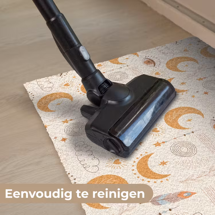 Boho - Print - Ogen - Maan - Veren - Beige Deurmat klein -reinigen_NL