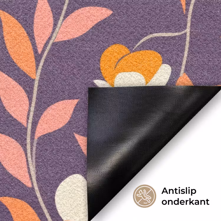 Boho - Vintage - Paars Deurmat klein 898 -antislip_NL