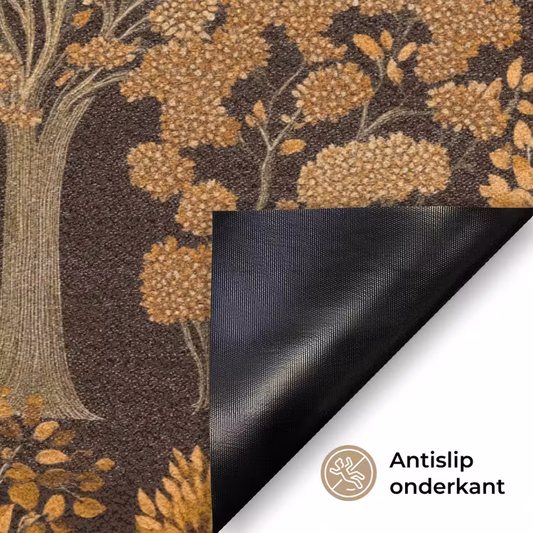 Bomen - Patroon - Bruin Deurmat klein 898 -antislip_NL