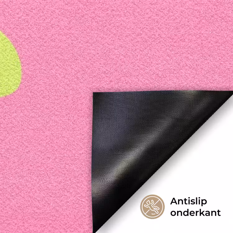 Bonjour - Roze - Fel groen Deurmat klein -antislip_NL