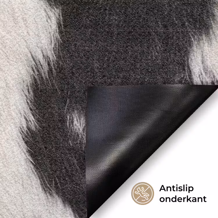 Bont - Textuur - Zwart - Wit Deurmat klein -antislip_NL