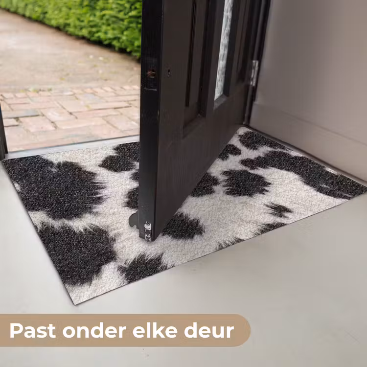 Bont - Textuur - Zwart - Wit Deurmat klein -USP_NL