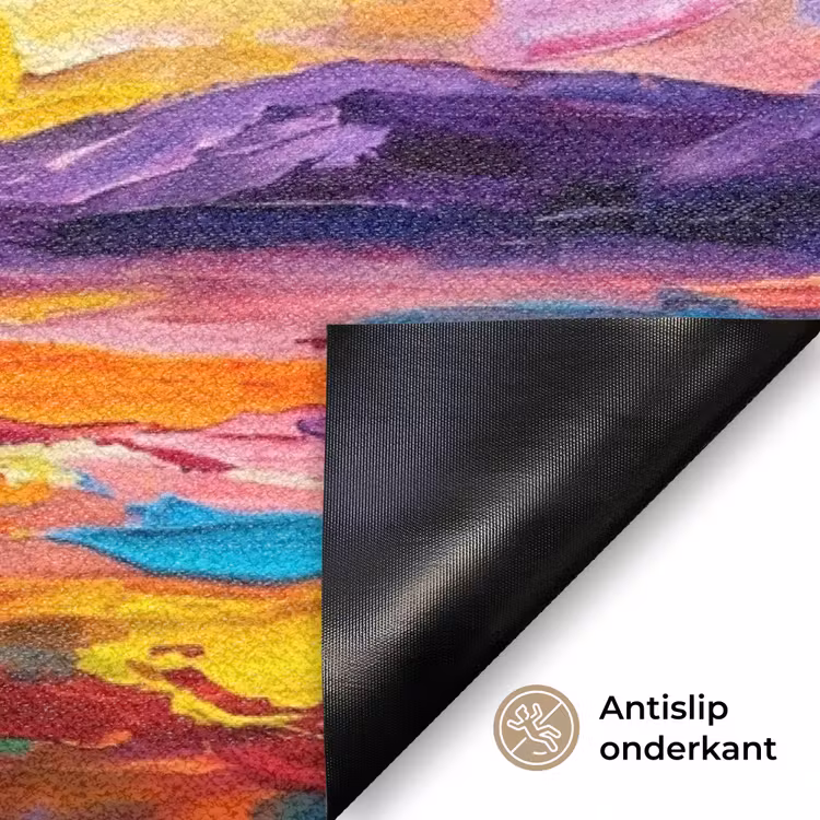 Boom - Landschap - Natuur - Abstract - Kleurrijk Deurmat klein -antislip_NL
