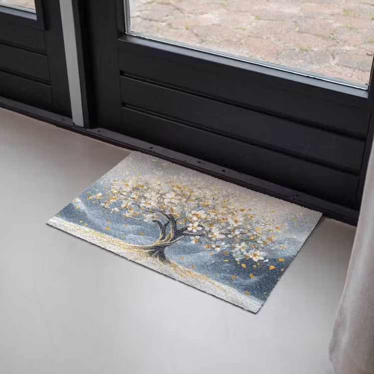 Boom - Winter - Levensboom - Modern - Goud Deurmat klein -sfeer2