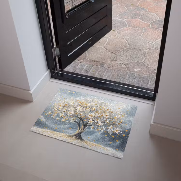 Boom - Winter - Levensboom - Modern - Goud Deurmat klein -sfeer5