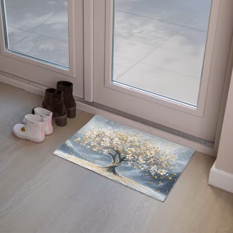 Boom - Winter - Levensboom - Modern - Goud Deurmat klein -sfeer3