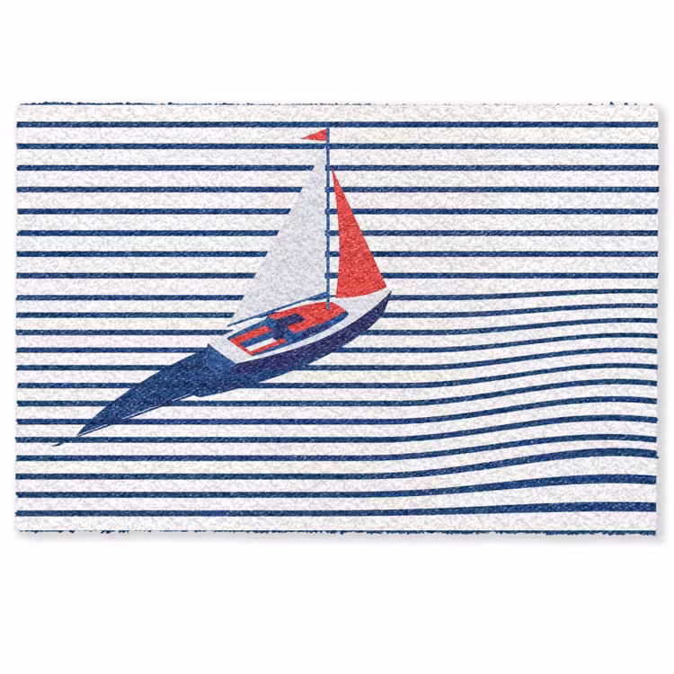 Boot - Water - Abstract - Blauw Deurmat klein -zkaufland3d