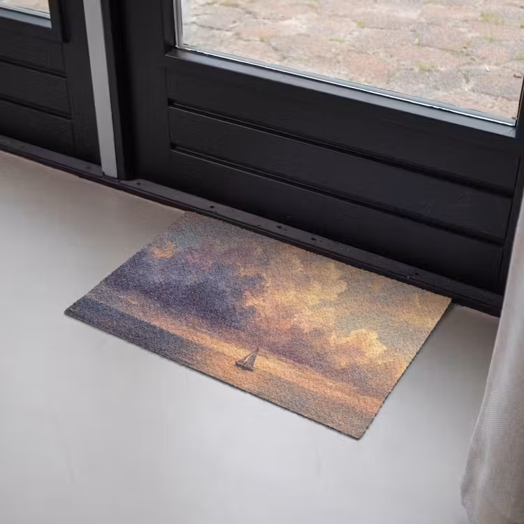 Boot - Zonsondergang - Zee - Natuur - Goud Deurmat klein -sfeer2