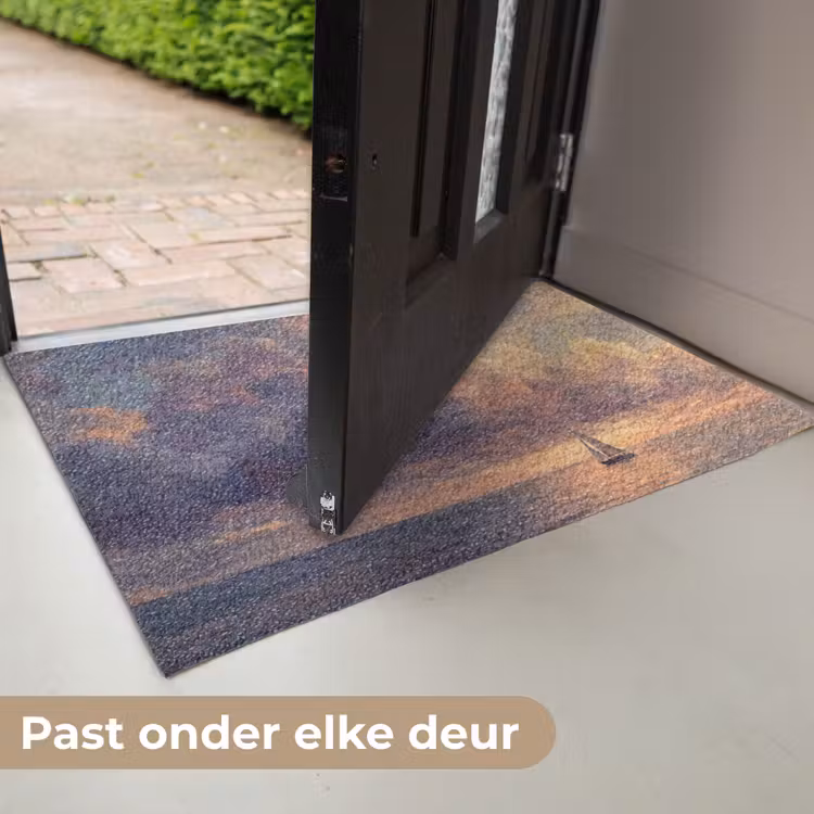 Boot - Zonsondergang - Zee - Natuur - Goud Deurmat klein -USP_NL