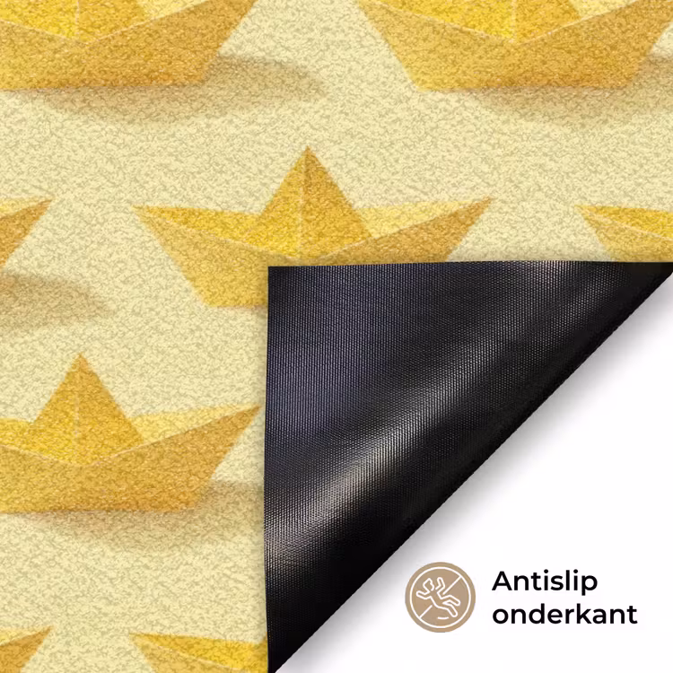 Bootjes - Origami - Creatief - Geel Deurmat klein 898 -antislip_NL