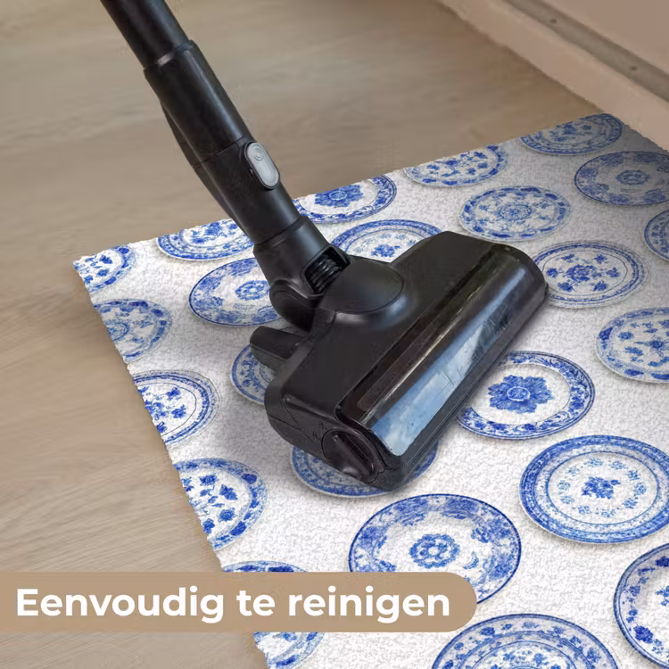 Borden - Bloemen - Patroon - Blauw Deurmat klein 898 -reinigen_NL