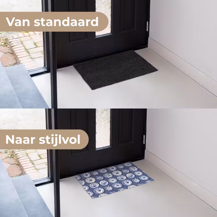 Borden - Floraal - Blauw Deurmat klein 898 -voor-na_NL