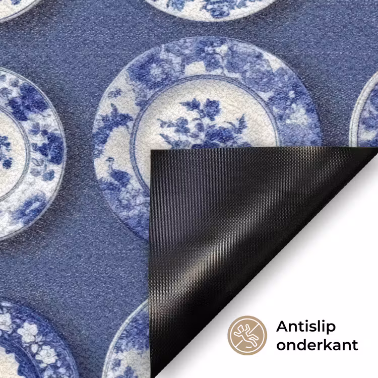 Borden - Floraal - Blauw Deurmat klein 898 -antislip_NL