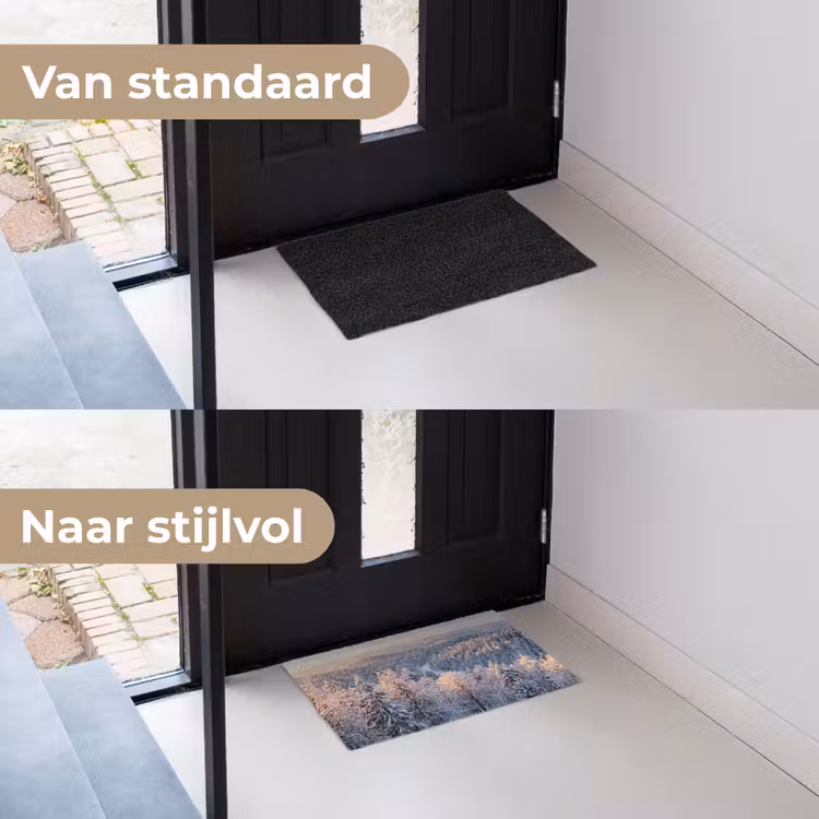 Bos - Bergen - Goud - Winter - Warm Deurmat klein -voor-na_NL