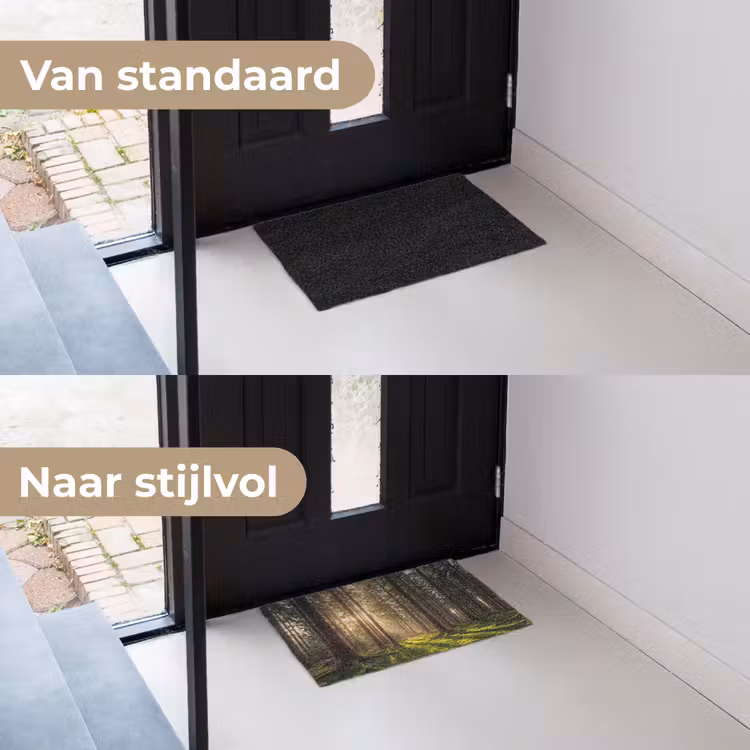 Bos - Gras - Zonlicht Deurmat klein -voor-na_NL