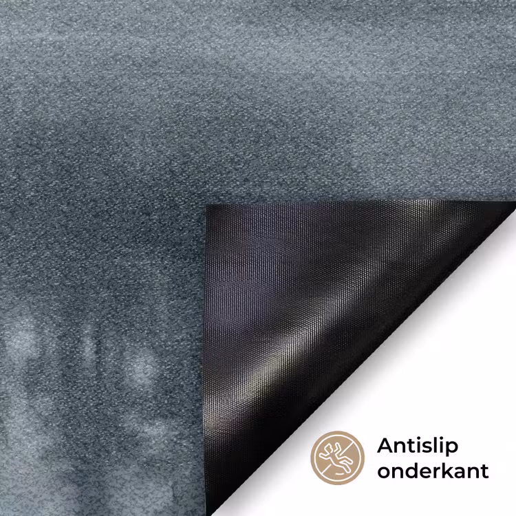Bos - Meer - Mist - Natuur - Grijs Deurmat klein -antislip_NL