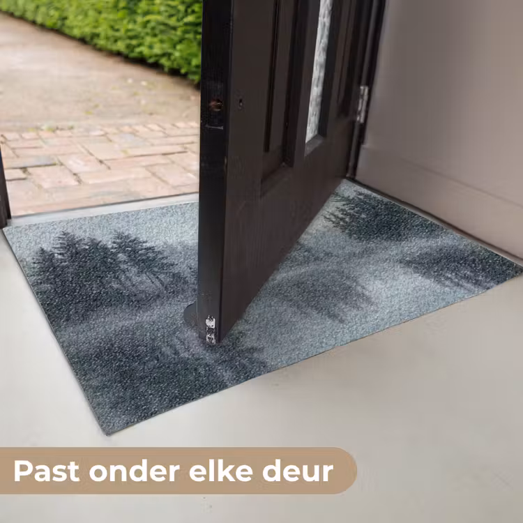Bos - Meer - Mist - Natuur - Grijs Deurmat klein -USP_NL
