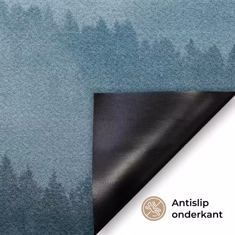 Bos - Mist - Vogels - Natuur - Groen Deurmat klein -antislip_NL