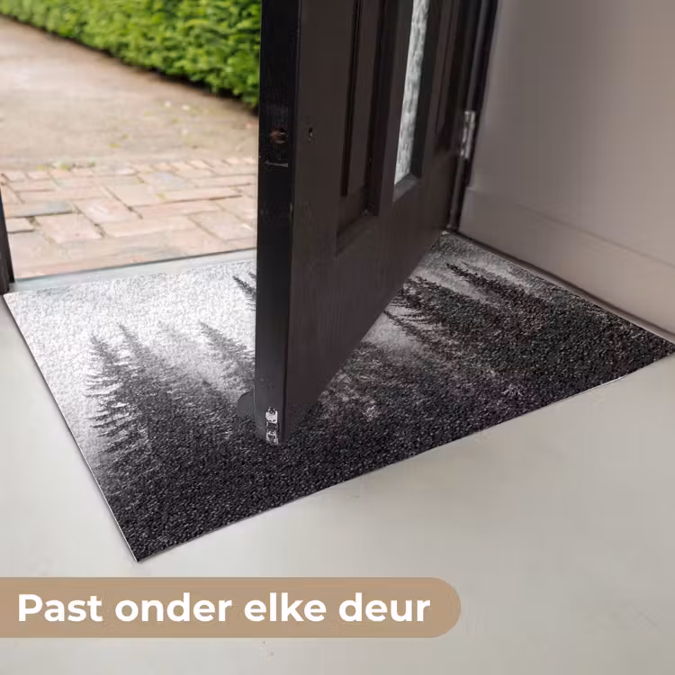 Bos - Mist - Winter - Monochroom - Natuur Deurmat klein -USP_NL