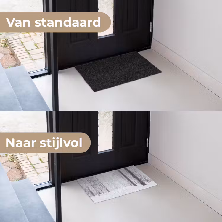 Bos - Sneeuw - Pad - Winter - Stilte Deurmat klein -voor-na_NL