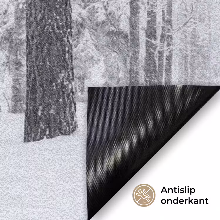 Bos - Sneeuw - Pad - Winter - Stilte Deurmat klein -antislip_NL