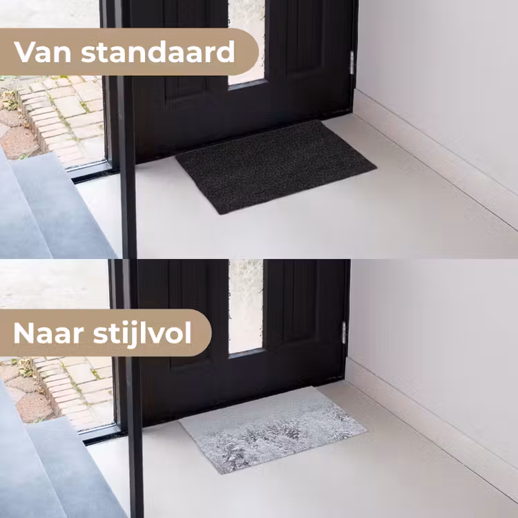 Bos - Sneeuw - Winter - Natuur - Wit Deurmat klein -voor-na_NL