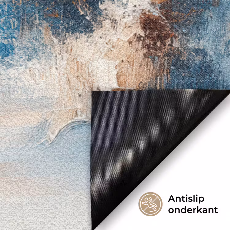 Bos - Winter - Natuur - Abstract - Sneeuw Deurmat klein -antislip_NL