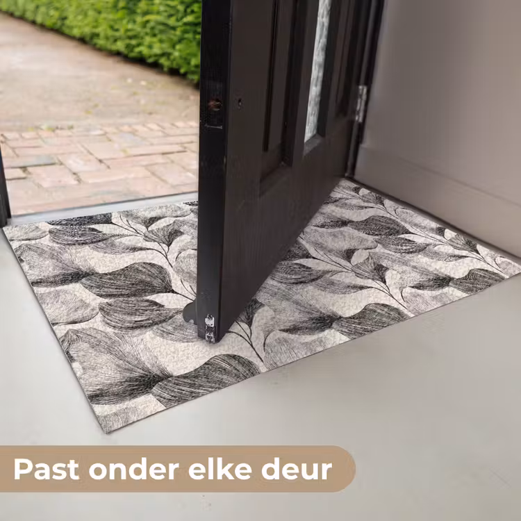 Botanisch - Bladeren - Zwart Deurmat klein 898 -USP_NL