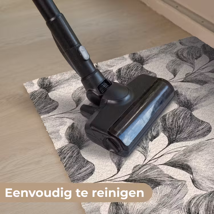 Botanisch - Bladeren - Zwart Deurmat klein 898 -reinigen_NL
