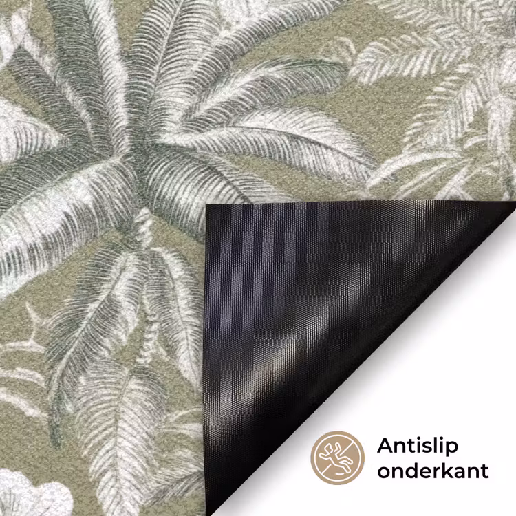 Botanisch - Bloemen - Groen Deurmat klein 898 -antislip_NL