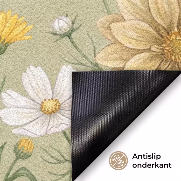 Botanisch - Bloemen - Kleurrijk Deurmat klein -antislip_NL