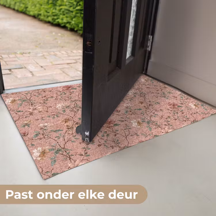 Botanisch - Bloemen - Roze Deurmat klein 898 -USP_NL
