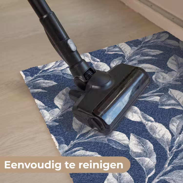Botanisch - Patroon - Blauw Deurmat klein 898 -reinigen_NL