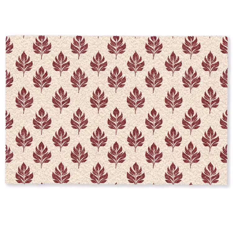 Botanisch - Patroon - Bordeaux Deurmat klein 898 -zkaufland3d