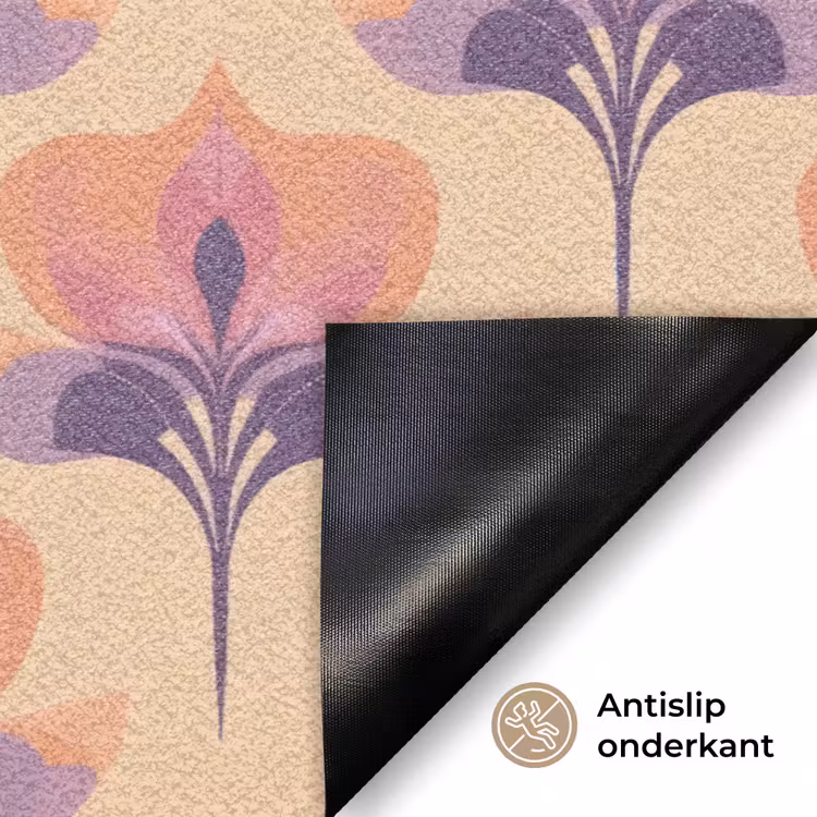 Botanisch - Patroon - Pastel Deurmat klein 898 -antislip_NL