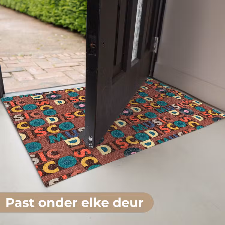 Bruin - Retro - Disco - Patroon Deurmat klein 898 -USP_NL