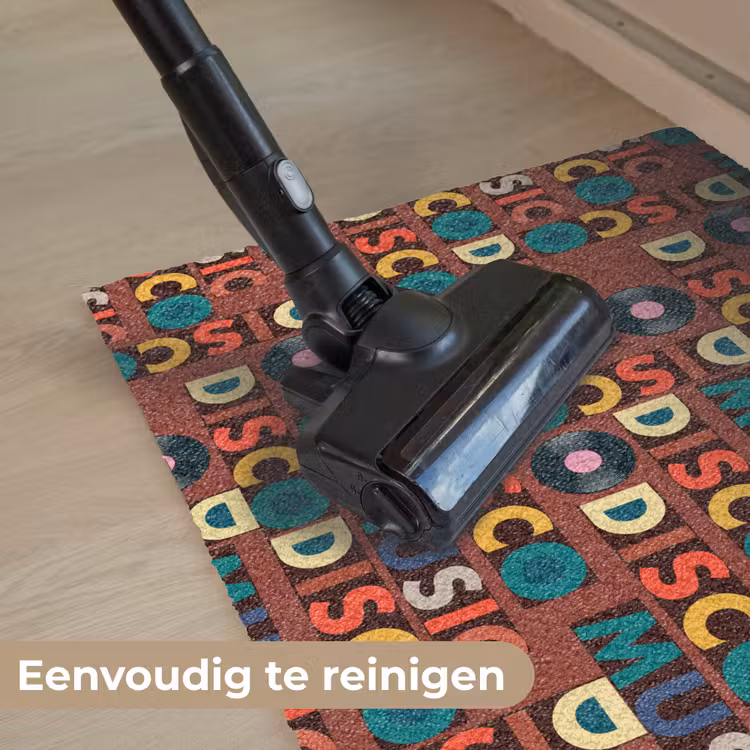Bruin - Retro - Disco - Patroon Deurmat klein 898 -reinigen_NL