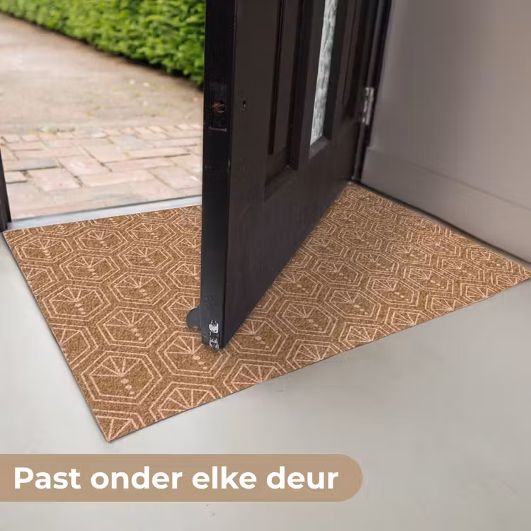 Bruin - Roze - Geometrisch - Patroon Deurmat klein 898 -USP_NL