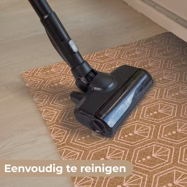 Bruin - Roze - Geometrisch - Patroon Deurmat klein 898 -reinigen_NL