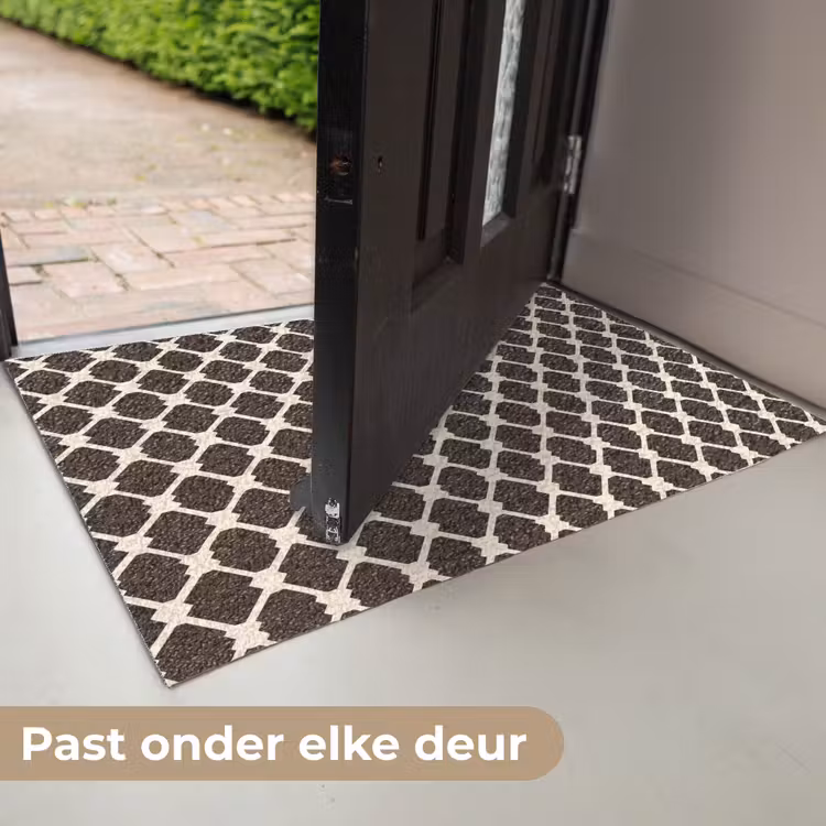 Bruin - Ruitpatroon - Geometrisch Deurmat klein 898 -USP_NL